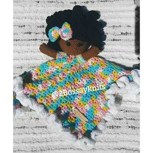 Handmade lovey security blanket doll